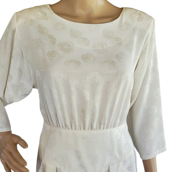 Vintage Charlee Allison Career Secretary Dress Women's M Pockets Shoulder Pads - Picture 6 of 12